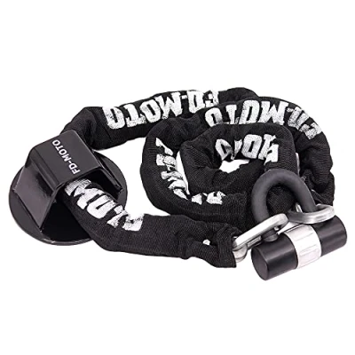 Image of FD MOTO STEEL 4KG 1.8M*10mm Chain Lock + Ground Wall Anchor Anti theft Heavy Duty for motorbike motorcycle scooter bike bicycle ATV