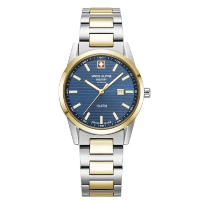 Image of swiss alpine military Women&#039;s Watch Analogue Quartz 77767.1 Stainless Steel, Bic gold/Bi gold/Blue 1145sam