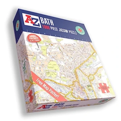 Image of A to Z Map of Bath jigsaw Puzzle For Adults 1000 Piece Gift Puzzles,