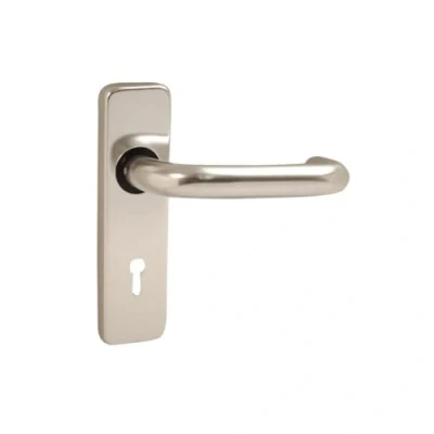 Image of VIBE Round Bar Lever Lock on Satin Anodised Aluminium Door Handle for Internal Doors