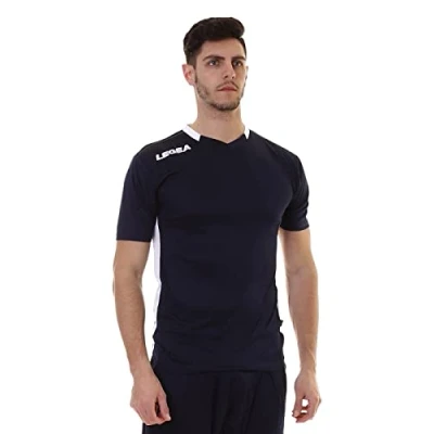 Image of lea srl Monaco Jersey T Shirt, True Blue/Vintage White, S