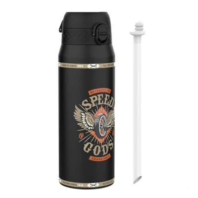 Image of ION8 Thermal Water Bottle 750 ml/24 oz Leak Proof &amp; BPA Free Insulated Drinking Bottle, Triple Lock Lid to Prevent Spills, Vacuum ThemoShield Stainless Steel, Carry Handle, MotoGP Speed