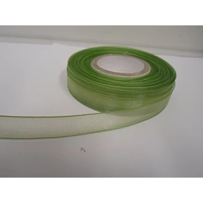 Image of 2 metres of 15mm Sheer Organza Ribbon Sage Light Green Double Sided 15 mm 1.5cm