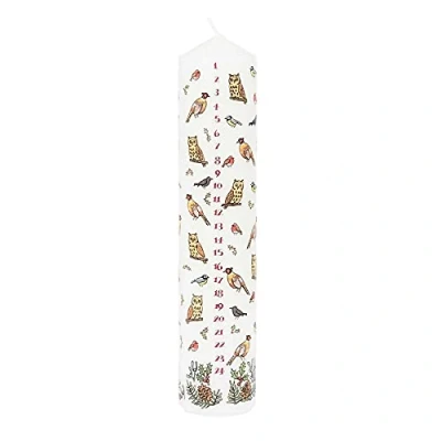 Image of Traditional Countdown to Christmas Advent Candle Winter Birds Pillar Candles