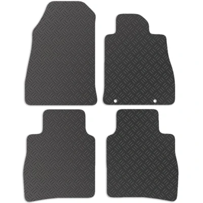 Image of Carsio Rubber Car Mats For Nissan Pulsar 2014+ Onwards Tailored Fit Floor Mat Set Complete Accessory Black Custom Fitted All Weather &amp; Heavy Duty, Anti Slip Backing with Clips