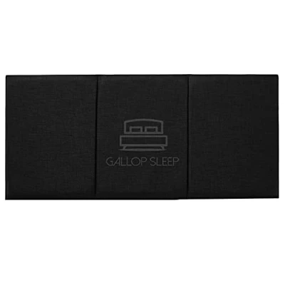 Image of Gallop Sleep Alton Linen Headboard for Divan Bed Bedroom furniture (Black, Small Double 4 FEET, Height 20 INCHES)