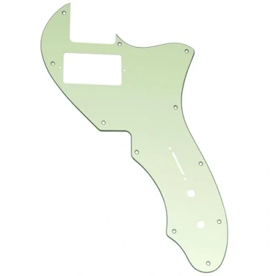 Image of Musiclily Pro 11 Holes Single H Guitar Pickguard For USA Fender 69 Tele Thinline Style Electric Guitar, 3Ply Mint Green