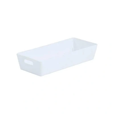Image of Wham Versatile Plastic Rectangular Studio Basket 2.01 (White, 1 Basket)