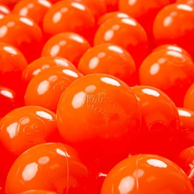 Image of KiddyMoon 100 Diameter 7 cm Children&#039;s Balls Play for Ball Pit Baby Plain Plastic Made in the EU, Orange