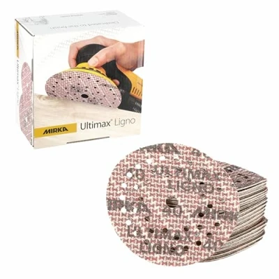 Image of Mirka Ultimax Ligno Ø 125mm sanding discs ook &amp; Loop Multifit/grit 40/50 pieces/multi perforation/for wooden surfaces