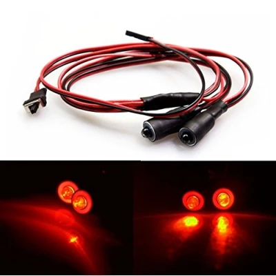 Image of 1 Set Yellow&amp;Red 2 Leds 5mm LED Light Headlights/Taillight for 1/10 RC Model Car Truck