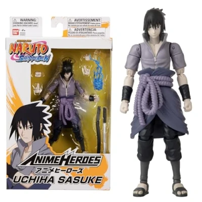 Image of BANDAI Anime Heroes Naruto Action Figure Sasuke Uchiha 17cm With Extra Hands And Accessories Shippuden Figures For Boys Girls