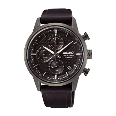 Image of Seiko Men Analog Quartz Watch with Silicone Strap SSB393P1