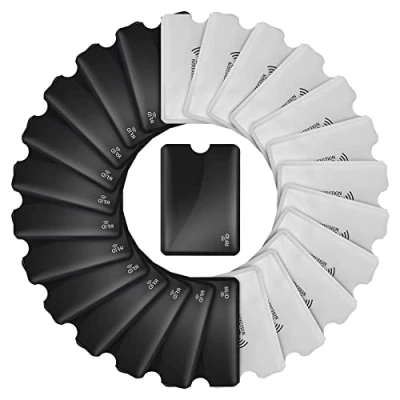 Image of Molain RFID Blocking Sleeves, 24 Pieces Identity Credit Card Sleeves Set Protector Holders for Women Men, Black, White, 3.6 x 2.5 inch/9.1 6.3 cm