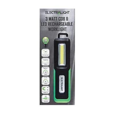 Image of Blue Spot Tools Electralight 3 Watt COB &amp; LED Rechargeable Worklight (160 Lumens)