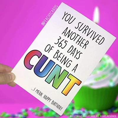 Image of Happy Birthday Cards, Boyfriend C*nt Funny Card Cards for Friend Uncle Novelty Joke Fun PC154