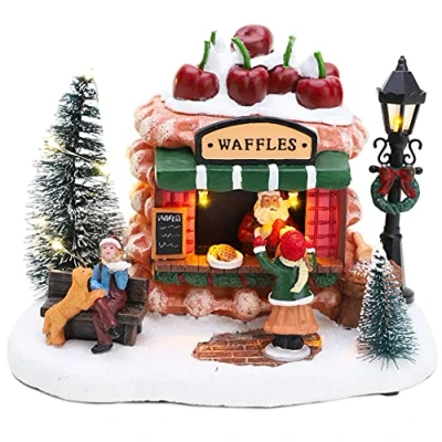 Image of Christmas Concepts® LED Light Up Village Scene 8&quot; / 20cm (Waffle Shop)
