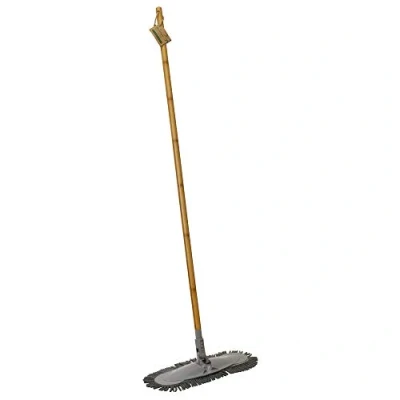 Image of JVL Natural Bamboo and Chenille Flat Floor Mop