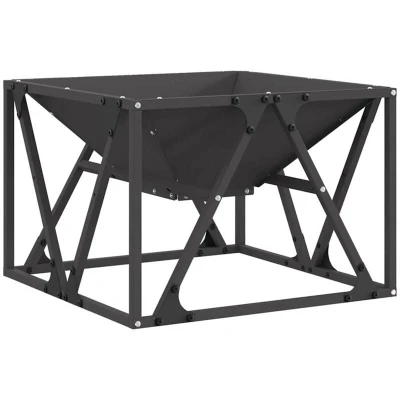 Image of vidaXL Fire Pit Square Black 50x50x35 cm Steel