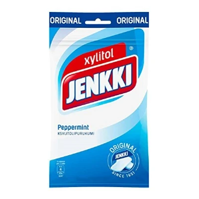 Image of Jenkki Peppermint Original Finnish Xylitol Chewing Gum Bag 100 g