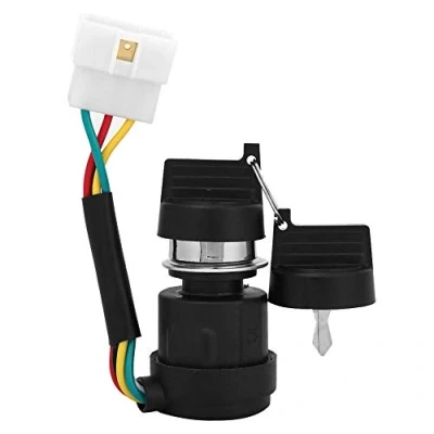 Image of Ignition Key Switch, 5 Wires 2 Keys, Lock Diesel Engine for 178f/186f Air Cooled Tiller Start Switch