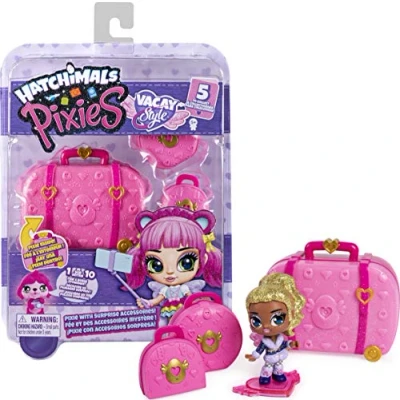 Image of HATCHIMALS Pixies, Vacay Style 2.5 Inch Surprise Collectible Doll and Accessories (Styles May Vary)