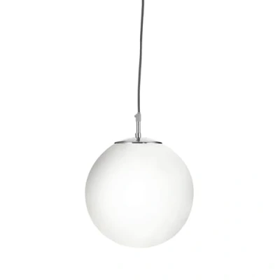 Image of Searchlight Atom satin silver single ceiling pendant light (6066)