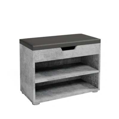 Image of Vicco Shoe bench Rolfe, Concrete/Anthracite, 60 x 45 cm