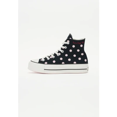 Image of Converse Chuck Taylor ALL STAR LIFT Hightop trainers, Women&#039;s, Size: 6, Black/summit pink/egret Textile