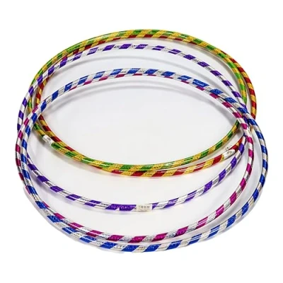 Image of FlickBuyz Hula Hoop Multicolor Fitness Hoops Plain and Glitter 45cm, 55cm, 65cm, 75cm, 80cm Plastic Hoops, Dance Exercise Hoola (16, (55cm))