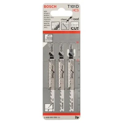 Image of Bosch Professional 3 x Jigsaw blade T 101 D Clean for Wood (for softwood, straight cut, accessories jigsaw)