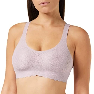 Image of Sloggi Women&#039;s Zero Feel Lace Top Bustier, Lilac Orchid, S UK