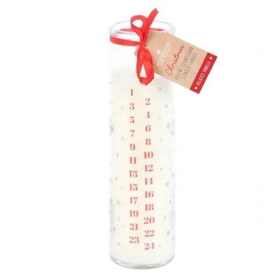 Image of Elegant White Advent Candle: Festive Countdown with Subtle Vanilla Fragrance Simple Usage, Timeless Elegance, Reliable Longevity