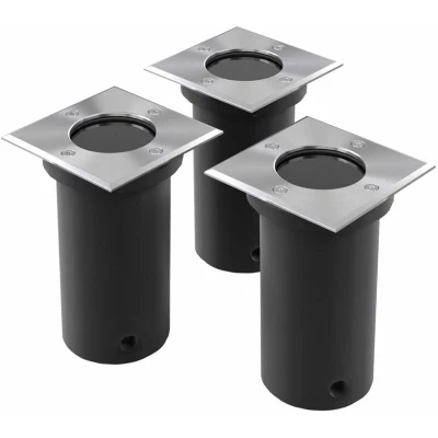 Image of vidaXL Outdoor Ground Lights 3 pcs Square