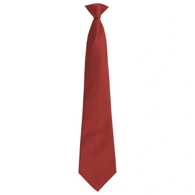 Image of Premier Unisex Adult Colours Fashion Plain Clip On Tie (Burgundy) One Size
