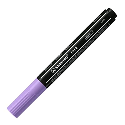 Image of Acrylic Marker STABILO FREE T300 2 3 mm Bullet Tip Box of 5 Light Lilac