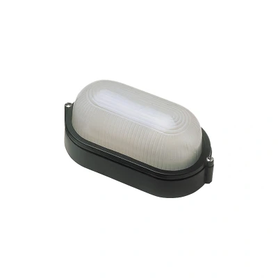 Image of E27 Oval Bulkhead IP54 Black Ovia