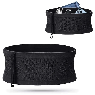 Image of Multifunctional Breathable Knitted Waist Pack, Universal Concealed Key Clip Running Bag, Build &amp; Fitness Hiking Phone Holders, Belt Strap Suitable for Smartphones, Keys, Money (Medium)