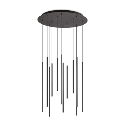 Image of Filo Decorative 12 Drop Cluster Pendant Ceiling Light Black 3000K