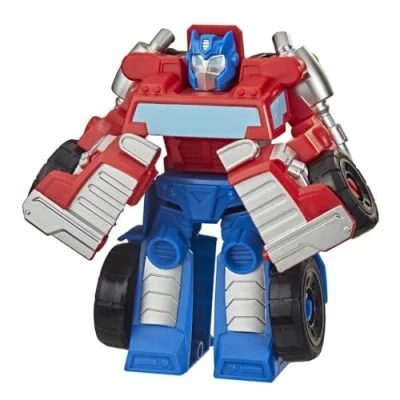 Image of Playskool Heroes Transformers Rescue Bots Academy Optimus Prime Converting Toy, 4.5 Inch Action Figure, Toys for Kids Ages 3 and Up