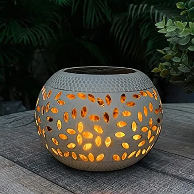 Image of pearlstar Solar Lanterns for Outside, Table Lamps Outdoor Garden Waterproof, LED Flickering Flame Lights Decorative PK1 White