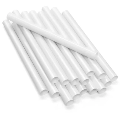 Image of Radiator Pipe Covers White, Insulation 15mm; 19.5cm Long Snap On PVC Plastic Cover; Pack of 16 Customizable Collars or Sleeves