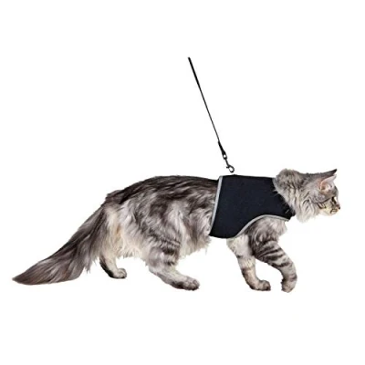 Image of Trixie Softgeschirr mit Leine, Katze, XL, 3654 cm, 1,20 m, schwarz