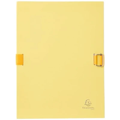 Image of Exacompta Ref 223235E Expandable Canvas Folder Suitable for Storing &amp; Transporting A4 Documents, to Hold Additional Strap Closure Yellow