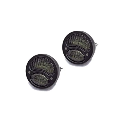 Image of Alchemy Parts Retro Style LED Taillights with Integrated Indicators Matt Black 12V Car 4WD Trailer Caravan