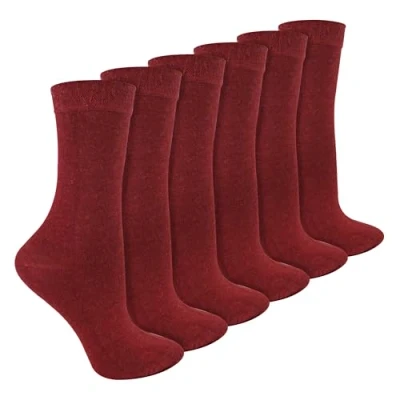 Image of Sock Snob Ladies Merino Wool Socks with Bamboo Blend Everday Lightweight (4 8, Burgundy)