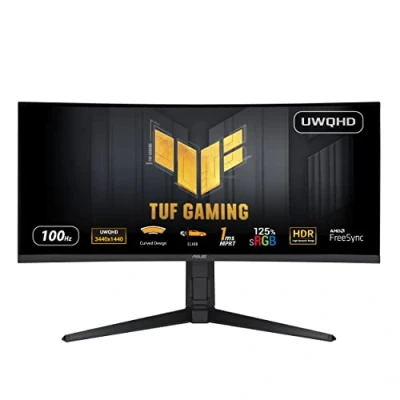 Image of ASUS TUF Gaming VG34VQEL1A Curved Monitor 34 inch UWQHD (3440 x 1440), 100Hz, design, Extreme Low Motion Blur, Freesync, 1ms (MPRT),125% sRGB, HDR