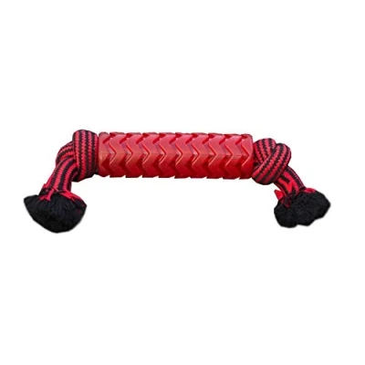 Image of Pet Brands Tough Tugger TPR Sleeved Rope Dog Toy, Red