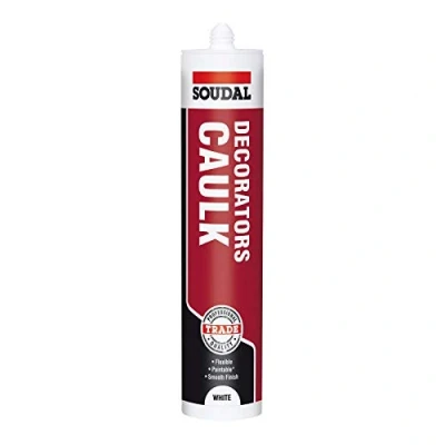 Image of Soudal Decorator Caulk Gap &amp; Crack Filler Acrylic Silcone Adhesive Sealant