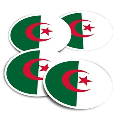 Image of Vinyl Stickers (Set of 2) 10cm Algeria Flag Map Fun Decals for Laptops,Tablets,Luggage,Scrap Booking,Fridges #9051